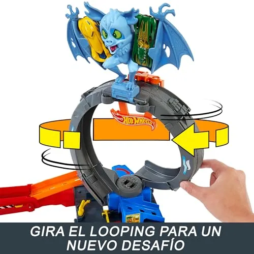Hot Wheels ▫️ Conjunto de brinquedos City «Ataque do Morcego» e carro de brincar à escala 1:64 4