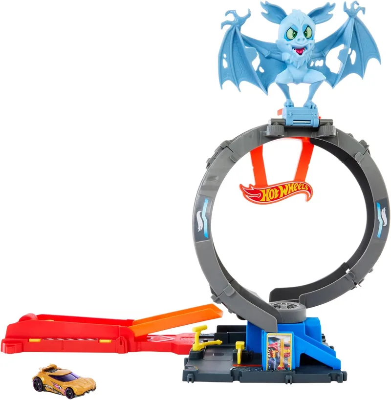 Hot Wheels ▫️ Conjunto de brinquedos City «Ataque do Morcego» e carro de brincar à escala 1:64