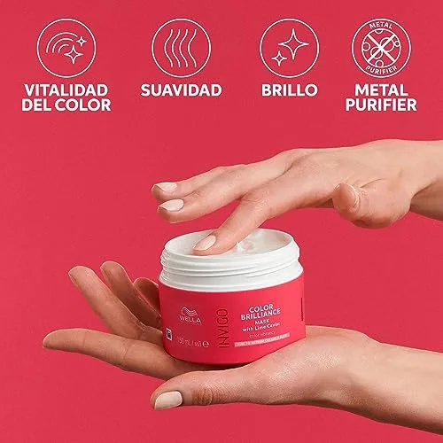 Wella ▫️ Professionals Invigo Color Brilliance - Máscara Intensificadora da Cor - Brilho e suavidade - Restaura a cor - Cabelo fino e normal 500 ml 6