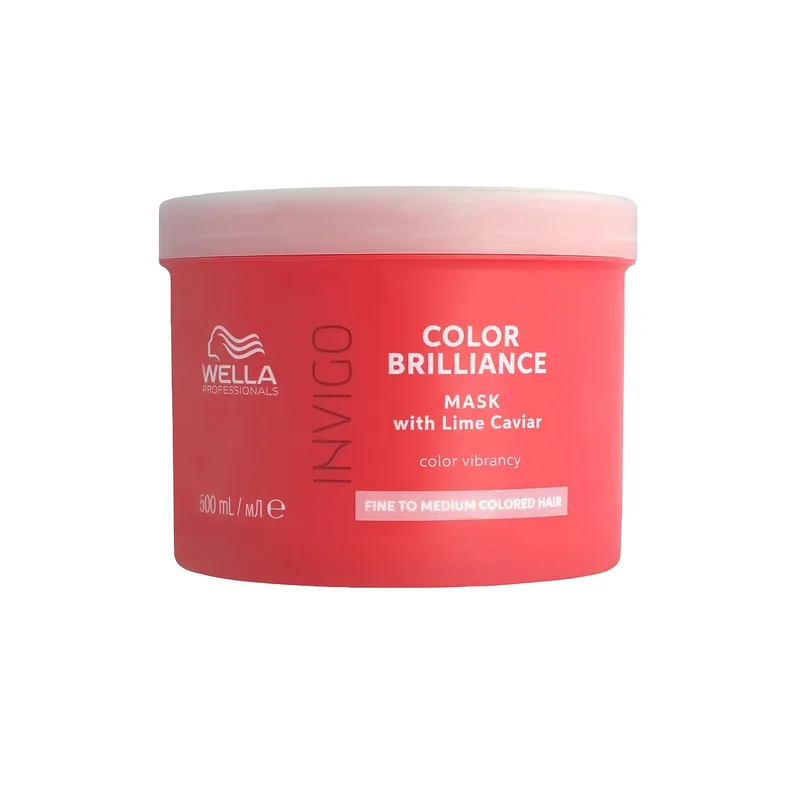 Wella ▫️ Professionals Invigo Color Brilliance - Máscara Intensificadora da Cor - Brilho e suavidade - Restaura a cor - Cabelo fino e normal 500 ml