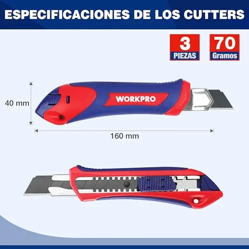 WORKPRO ▫️ X-Acto Profissional, 3 peças, com 10 lâminas de substituição 2
