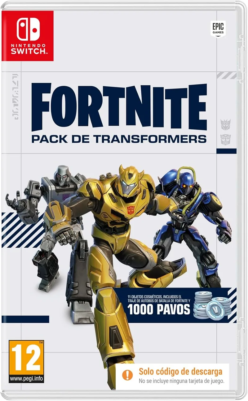 Epic Games ▫️ Pack Transformers Fortnite - (Código de transferência do jogo na caixa) - Switch