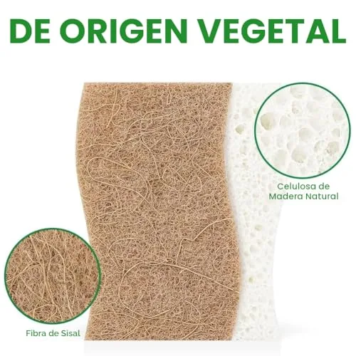 AIDEA ▫️ Esponjas Naturais, 24 unidades, esponjas de celulose para pratos, esponja de limpeza 2