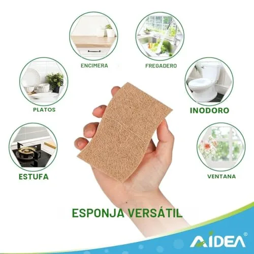 AIDEA ▫️ Esponjas Naturais, 24 unidades, esponjas de celulose para pratos, esponja de limpeza 5