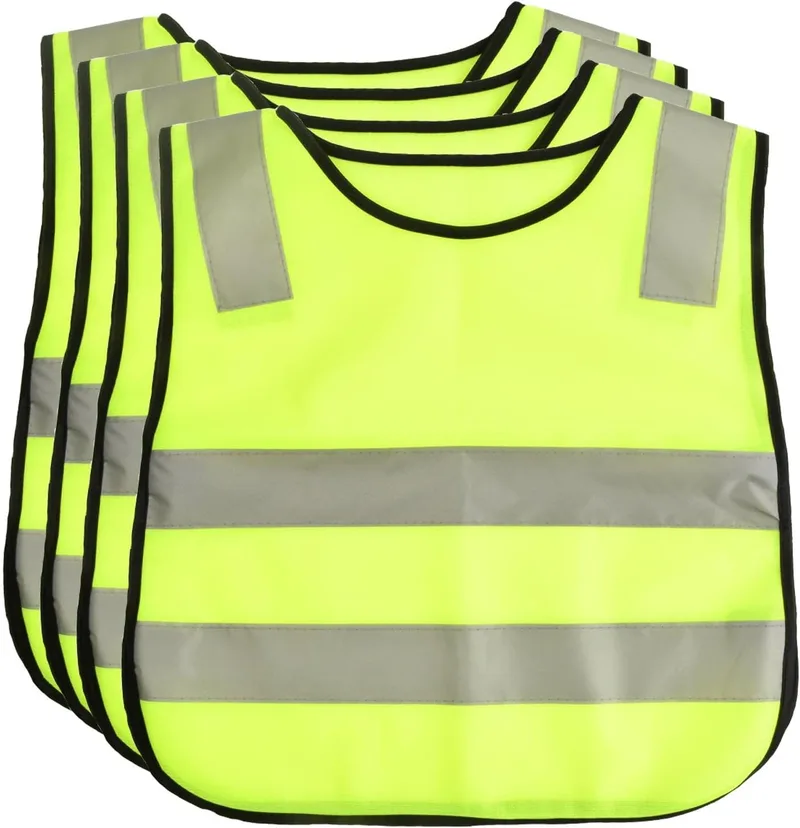 Daelesr ▫️ Conjunto composto por colete de segurança refletor em malha, casaco de alta visibilidade, colete Hi Viz e colete de segurança amarelo fluorescente para corrida ao ar livre