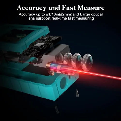 Kiprim ▫️ Medidor de Distância a Laser 50 m Telémetro a Laser com Ecrã LCD Digital M/In/Ft 5
