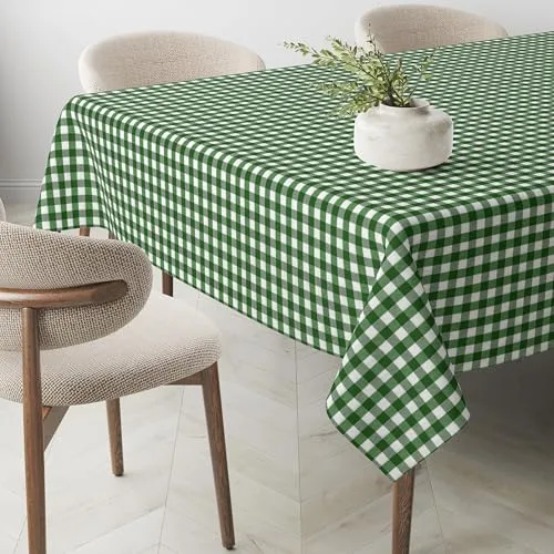 Martina Home ▫️ Toalha de Mesa Antimanchas CONFECCIONADA com padrão Vichy Verde Garrafa 100 x 140 cm 2
