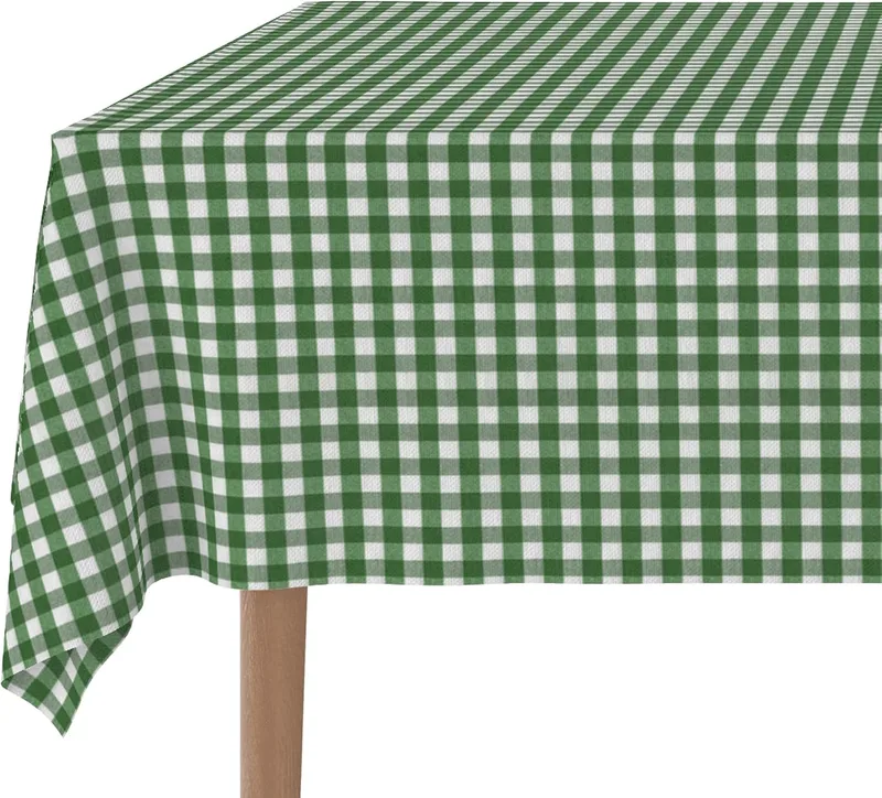 Martina Home ▫️ Toalha de Mesa Antimanchas CONFECCIONADA com padrão Vichy Verde Garrafa 100 x 140 cm