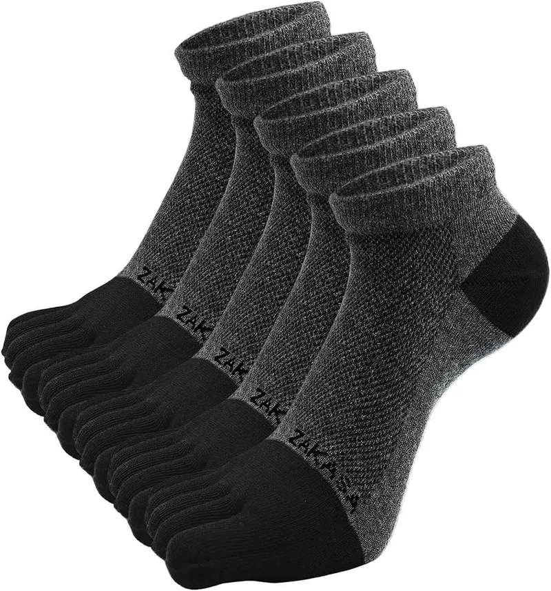 ZAKASA ▫️ Meias desportivas para homens: Meias 5 Fingers para homens com pés separados Meias curtas de algodão Five Fingers para homens Meias de corrida respiráveis Five Fingers