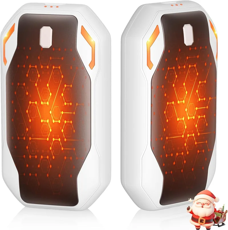 PHEJIE ▫️ Aquecedor de mãos recarregável de 2 unidades, aquecedor de mãos elétrico reutilizável, aquecedor de mãos de bolso portátil com 3 modos 40-55°C para desportos ao ar livre, campismo, caminhadas, trekking, etc.