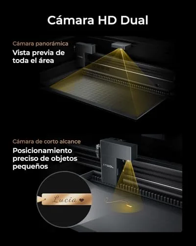 xTool ▫️ P2S 55 W, cortador e gravador a laser de CO₂, cortador a laser inteligente, câmara dupla inteligente de 16 MP, gravação 3D em superfícies curvas, crie com madeira, metal, acrílico, vidro, tecido e couro 5