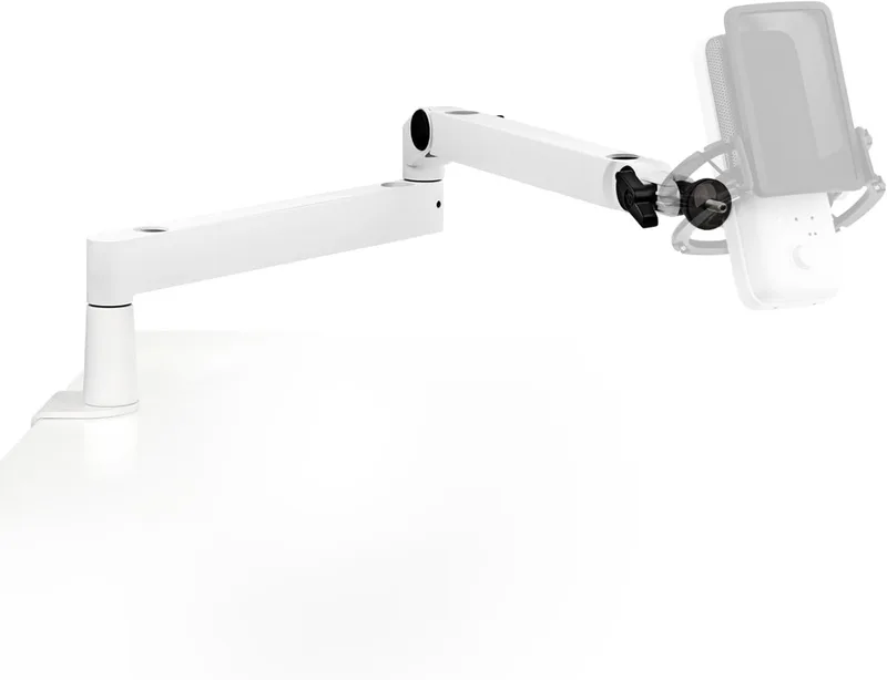 Elgato ▫️ Wave Mic Arm LP White - braço articulado premium de perfil baixo com ranhuras, braçadeira de mesa, suporte versátil e totalmente ajustável, ideal para podcasts, streaming, jogos e escritório