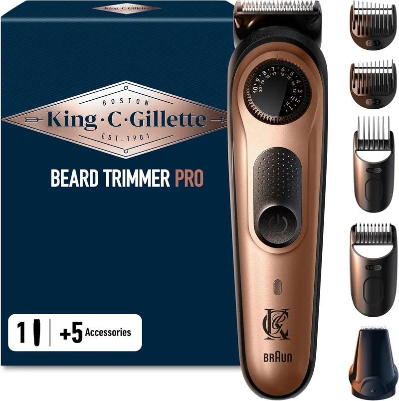 King C. Gillette ▫️ Máquina de barbear para homem Pro com 3 acessórios