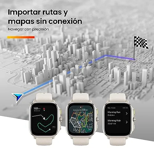 Amazfit ▫️ Cheetah Square 44 mm – Relógio inteligente leve para corrida com GPS de banda dupla, mapas offline, monitorização da frequência cardíaca e do oxigénio no sangue, Zepp Fitness 5
