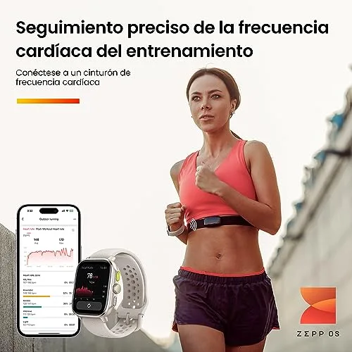 Amazfit ▫️ Cheetah Square 44 mm – Relógio inteligente leve para corrida com GPS de banda dupla, mapas offline, monitorização da frequência cardíaca e do oxigénio no sangue, Zepp Fitness 6