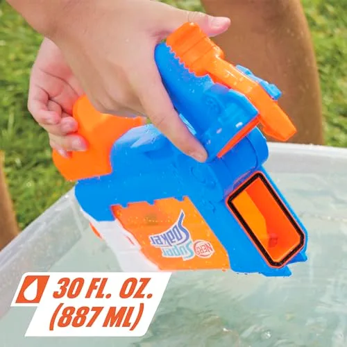 Nerf ▫️ Hasbro Super Soaker Flip Fill, Lançador de Água para Meninos e Meninas a partir dos 6 anos, 4 Modos de Pulverização, Enchimento Rápido, Depósito de 0,8 L, Brincadeiras ao Ar Livre 2