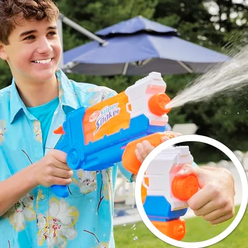 Nerf ▫️ Hasbro Super Soaker Flip Fill, Lançador de Água para Meninos e Meninas a partir dos 6 anos, 4 Modos de Pulverização, Enchimento Rápido, Depósito de 0,8 L, Brincadeiras ao Ar Livre 4