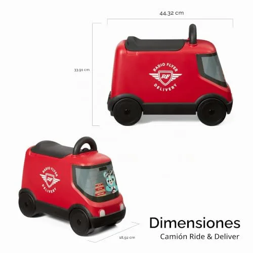 Radio Flyer ▫️ Camião Ride & Deliver, brinquedo de empurrar vermelho para crianças a partir dos 2 anos 4
