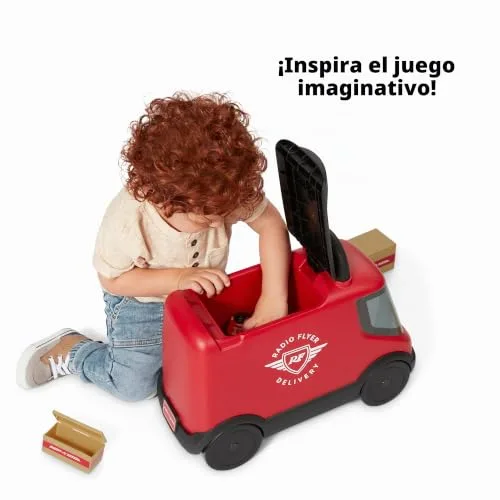 Radio Flyer ▫️ Camião Ride & Deliver, brinquedo de empurrar vermelho para crianças a partir dos 2 anos 5