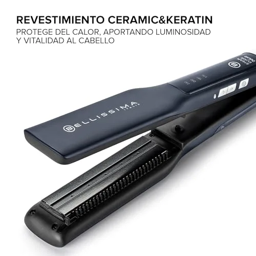 BELLISSIMA ▫️ Alisador Steam Elixir Deluxe, alisa o cabelo num único passo sem o danificar, revestimento de cerâmica e queratina, aquecimento rápido, 4 temperaturas, design arredondado 6