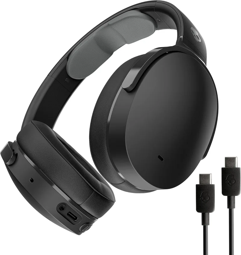 Skullcandy ▫️ Auscultadores Hesh ANC sem fios, com cancelamento de ruído, 22 horas de autonomia, microfone, compatíveis com iPhone, Android e dispositivos Bluetooth - Preto