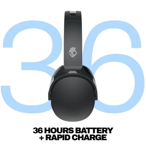 Skullcandy ▫️ Auscultadores sem fios Hesh EVO com auriculares que cobrem as orelhas, 36 horas de autonomia, microfone, compatíveis com iPhone, Android e dispositivos Bluetooth - Preto 3