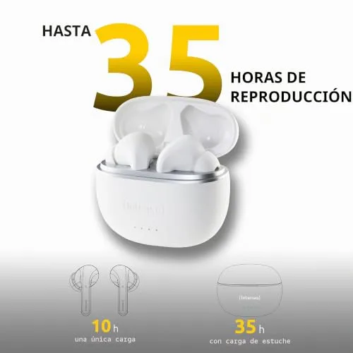 Intenso ▫️ Auscultadores TWS Buds T302A com ANC, Brancos 5
