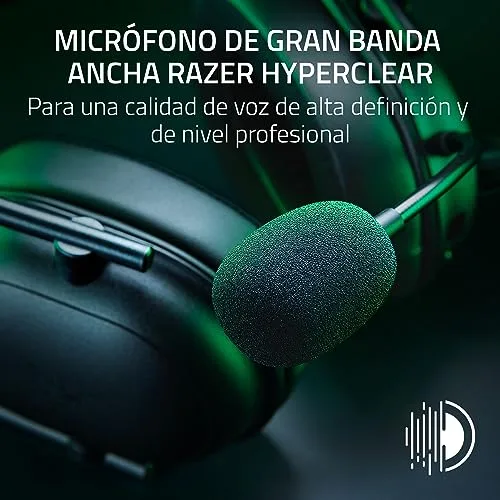 Razer ▫️ BlackShark V2 HyperSpeed para PC - Auscultadores sem fios e leves para eSports (280 g, microfone HyperClear, diafragmas TriForce de titânio de 50 mm, Bluetooth) Preto 2