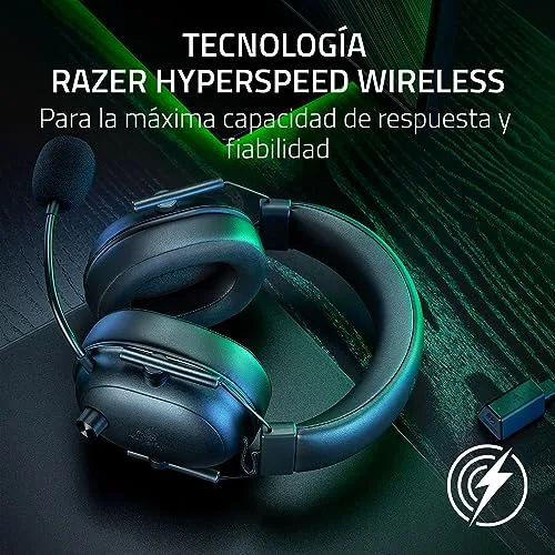 Razer ▫️ BlackShark V2 HyperSpeed para PC - Auscultadores sem fios e leves para eSports (280 g, microfone HyperClear, diafragmas TriForce de titânio de 50 mm, Bluetooth) Preto 4