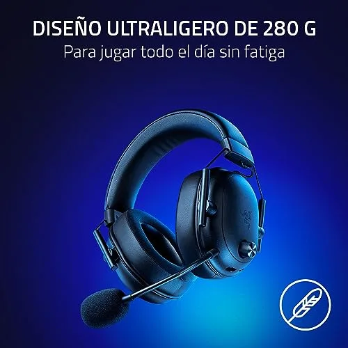 Razer ▫️ BlackShark V2 HyperSpeed para PC - Auscultadores sem fios e leves para eSports (280 g, microfone HyperClear, diafragmas TriForce de titânio de 50 mm, Bluetooth) Preto 5