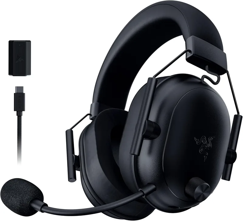 Razer ▫️ BlackShark V2 HyperSpeed para PC - Auscultadores sem fios e leves para eSports (280 g, microfone HyperClear, diafragmas TriForce de titânio de 50 mm, Bluetooth) Preto