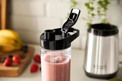 Russell Hobbs ▫️ Liquidificador Individual Mix & Go, Liquidificador para Smoothies, Mini-liquidificador para sumos, batidos e gazpachos, copo de 600 ml, tampa, sem BPA, pés antiderrapantes, aço inoxidável, 23472-56 5