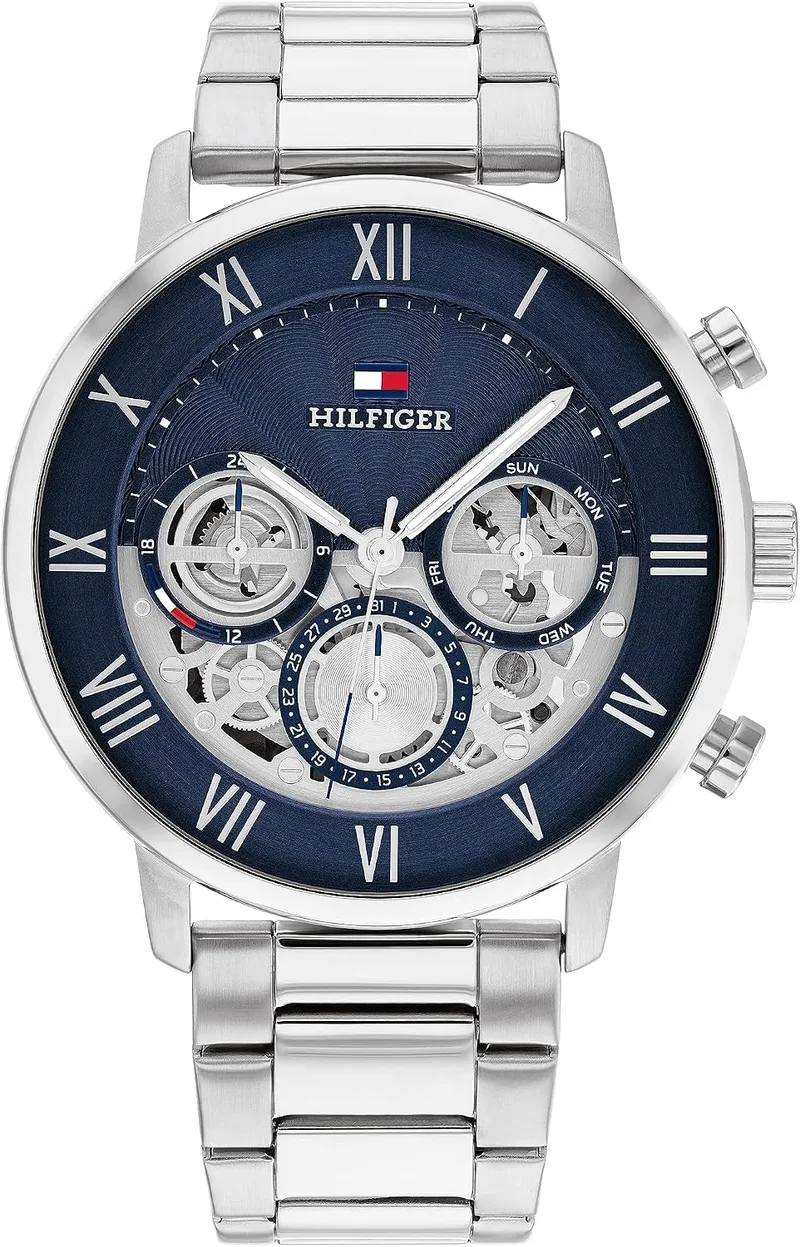 Tommy Hilfiger ▫️ Relógio analógico multifunções de quartzo para homem, com bracelete em aço inoxidável