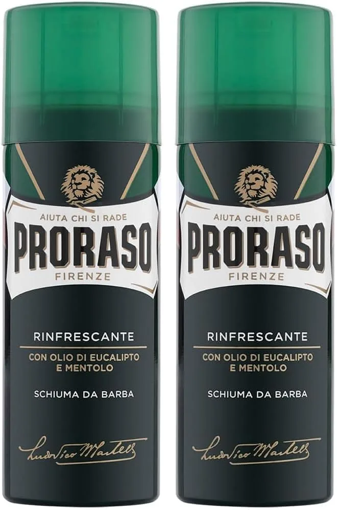 Proraso ▫️ Espuma de barbear hidratante e tonificante - 50 ml (embalagem de 2)