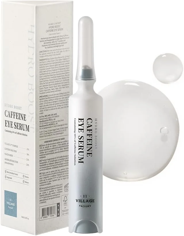VILLAGE11FACTORY ▫️ VILLAGE 11 FACTORY Caffeine Eye Serum (10ml) 10% Cafeína, Hexapeptídeo-8, Niacinamida, Elasticidade, Antirrugas e Tratamento das Olheiras.