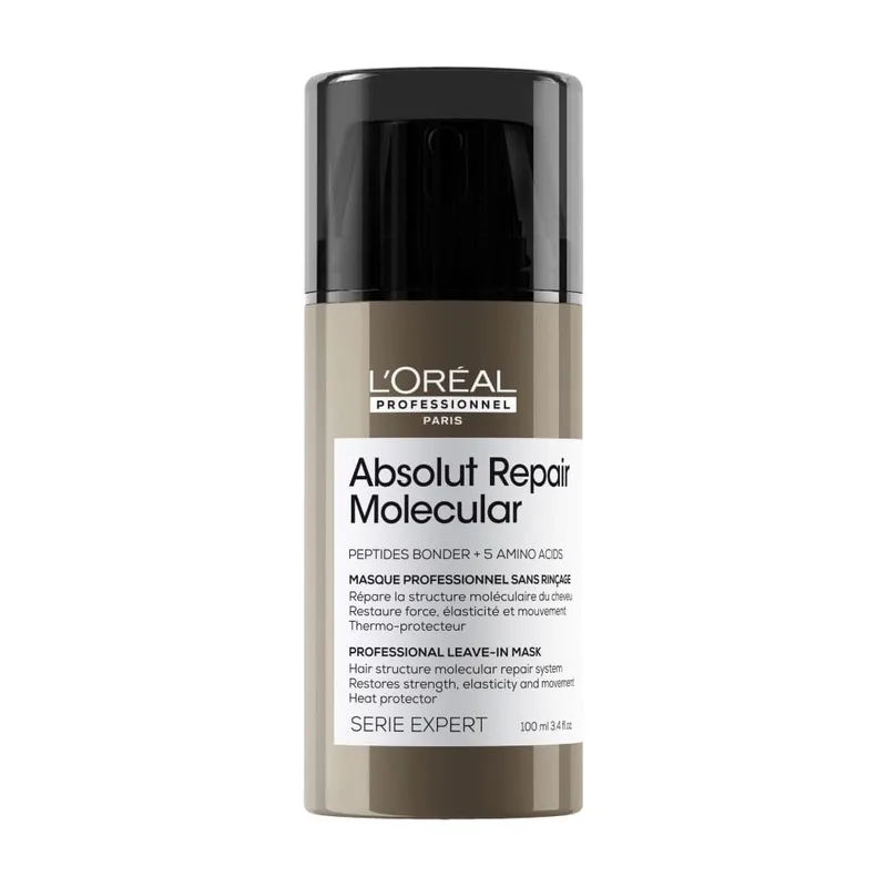 L'Oréal Professionnel Paris ▫️ L’Oréal Professionnel, Absolut Repair Molecular Máscara Reparadora Sem Enxaguamento, Textura Cremosa, Repara os danos e fortalece, Proteção térmica, Fórmula patenteada, para cabelos danificados