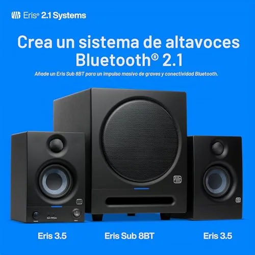 PreSonus ▫️ Eris 3.5 Gen 2 Monitores de estúdio de secretária, 50 W, par, preto 6