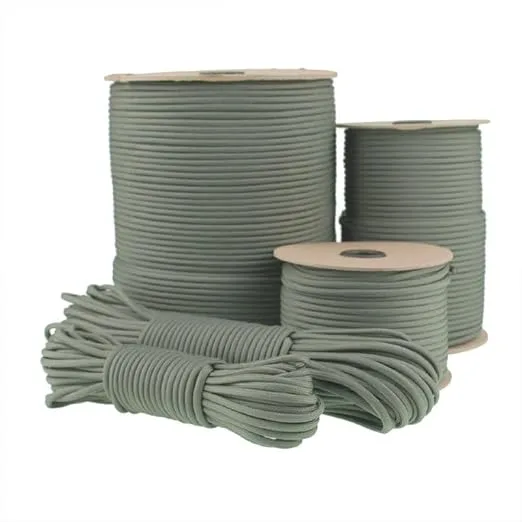 Abio ▫️ Paracord 425 3 mm 50 m corda de nylon, corda de nylon para pulseiras, corda de campismo, estendal, corda de alvenaria, corda de tenda, kit de sobrevivência, cor cinzenta #030,