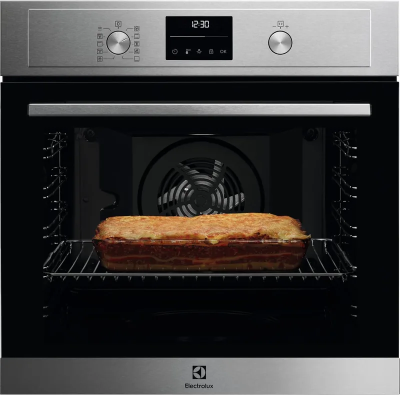 Electrolux ▫️ Forno Multifunções EOH4P56BX, Capacidade 65 L, Função Grill, Potência 2320W, Grill 2090W, Aquecimento Rápido, Limpeza Pirolítica, Série 300, Aço Inoxidável, Classe A+, Fabricado na Alemanha