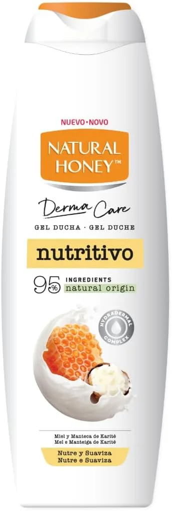 Natural Honey ▫️ Gel de Banho Nutritivo com Mel Natural, Manteiga de Karité e Complexo Hydradermal, Hidratação Intensa para uma Pele Suave e Nutrida, Fórmula Cremosa, Linha Derma Care, 650 ml