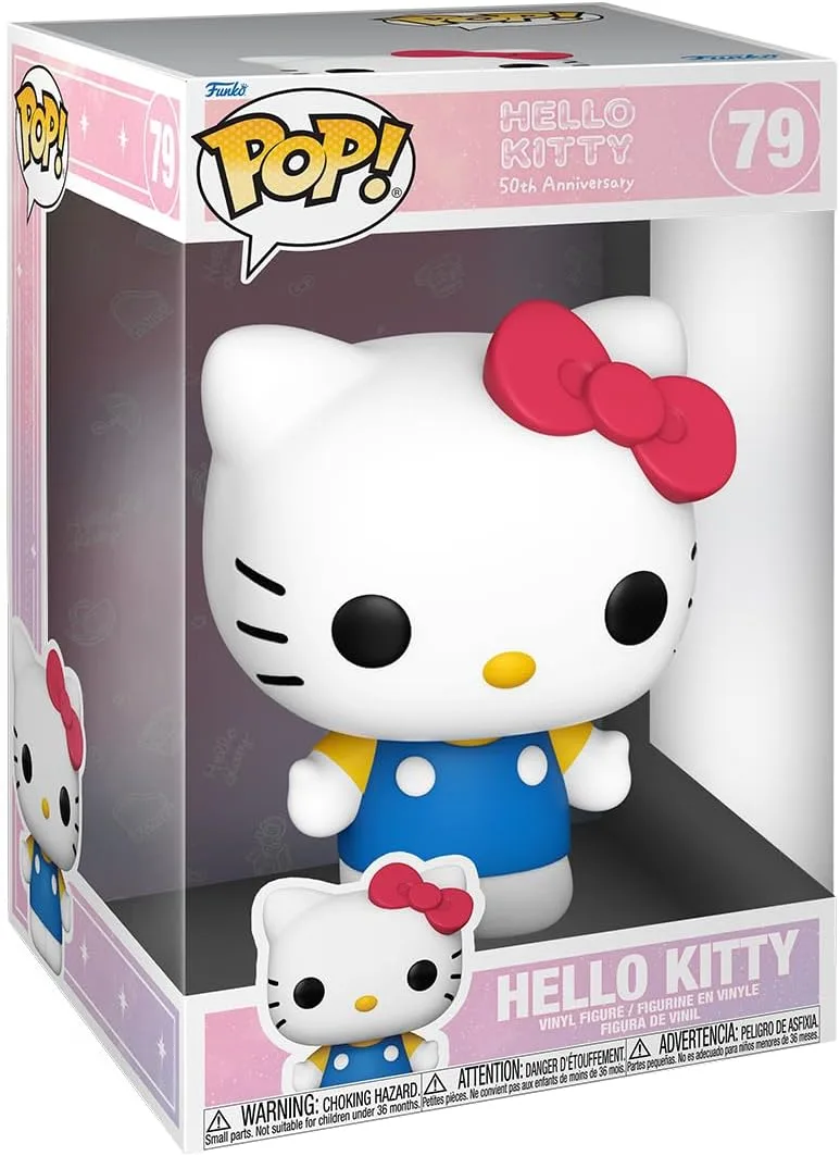 Funko ▫️ Pop! Jumbo: Hello Kitty 50th - Hello Kitty - Figura de Vinil Colecionável - Brinquedos para Crianças e Adultos - Fãs de Anime - Figura Modelo para Coleccionadores e Expositores