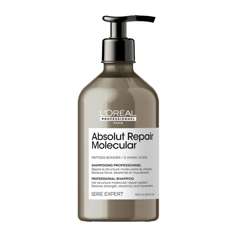 L'Oréal Professionnel Paris ▫️ L’Oréal Professionnel, Champô Profissional Sem Sulfatos, Nutre em Profundidade, Repara os Danos e Fortalece o Cabelo, para Cabelo Seco e Danificado, Fórmula Patenteada, Absolut Repair Molecular, 500 ml