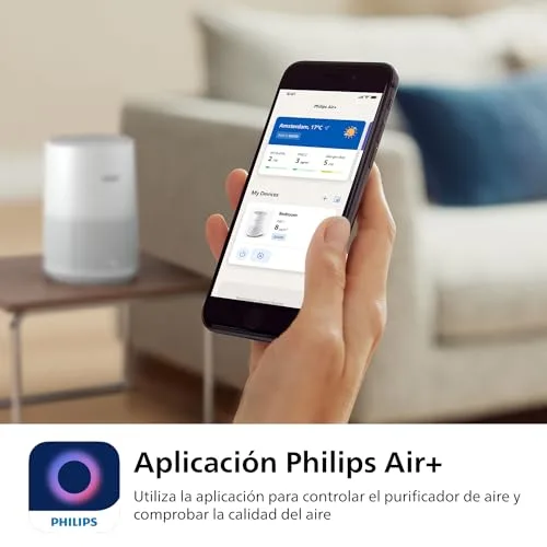 PHILIPS ▫️ Purificador de ar Série 600, eficiência energética, sensor inteligente, ideal para pessoas com alergias, filtro HEPA 99,97%, cobre até 44 m², controlo através da aplicação Air+, branco (AC0651/10) 6