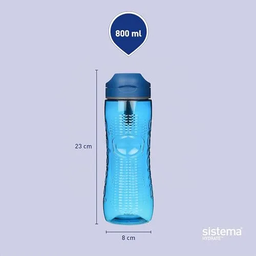 Sistema ▫️ Hydrate Tritan Active – Garrafa de água para desporto | 800 ml | Garrafa de água à prova de fugas | Sem BPA | Ocean Blue & Minty Teal | 2 unidades 4
