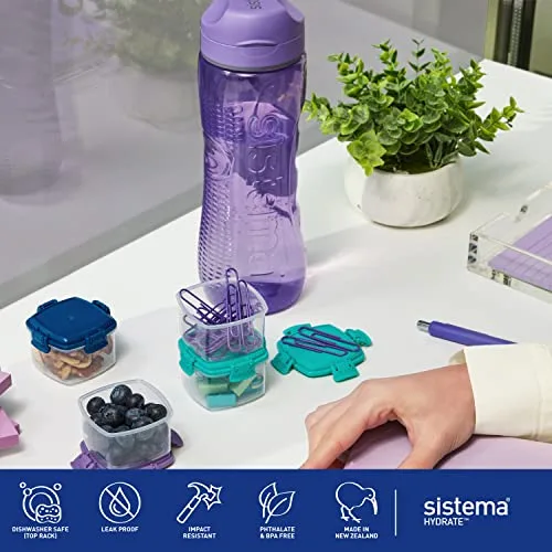 Sistema ▫️ Hydrate Tritan Active – Garrafa de água para desporto | 800 ml | Garrafa de água à prova de fugas | Sem BPA | Ocean Blue & Minty Teal | 2 unidades 5
