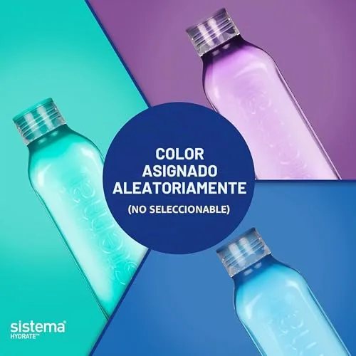 Sistema ▫️ Square – Garrafa de água de 1 litro | Garrafa de água hermética para meninas | Pedra azul turquesa | 2 unidades 2