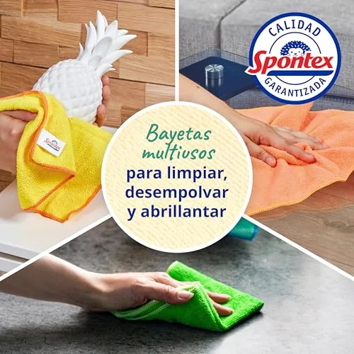 Spontex ▫️ Panos de microfibra para limpeza | 16 panos da coleção Microfibre | Para utilizar como panos para o pó e panos de cozinha | 30 x 30 cm | Cores variadas | 16 unidades 2