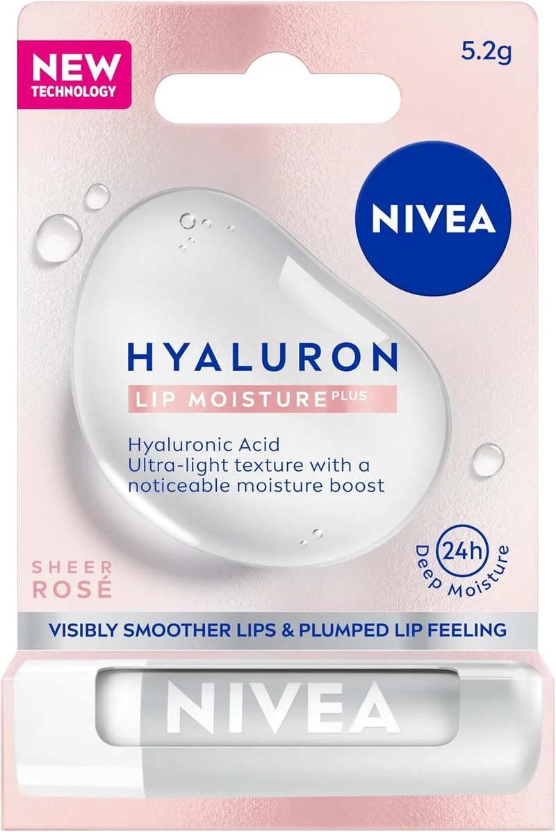NIVEA ▫️ Bálsamo labial hidratante Hyaluron Lip Moisture Plus Rose, 5,2 g