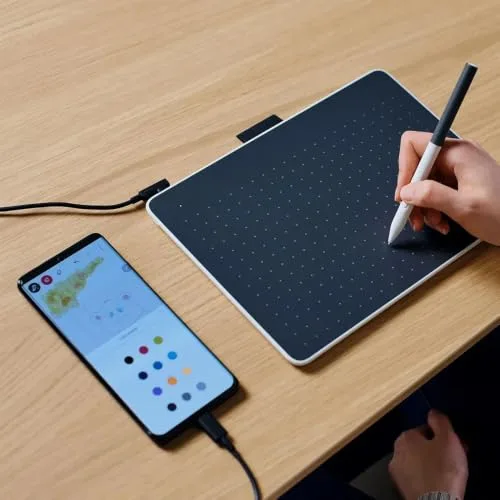 Wacom ▫️ One Medium, mesa de desenho, inclui caneta sem bateria 2