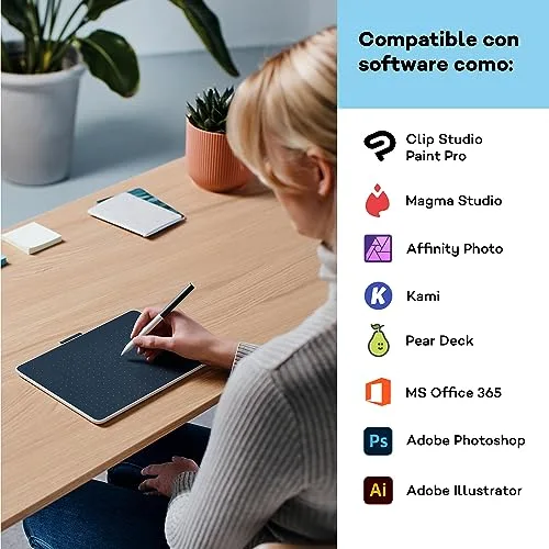 Wacom ▫️ One Medium, mesa de desenho, inclui caneta sem bateria 5